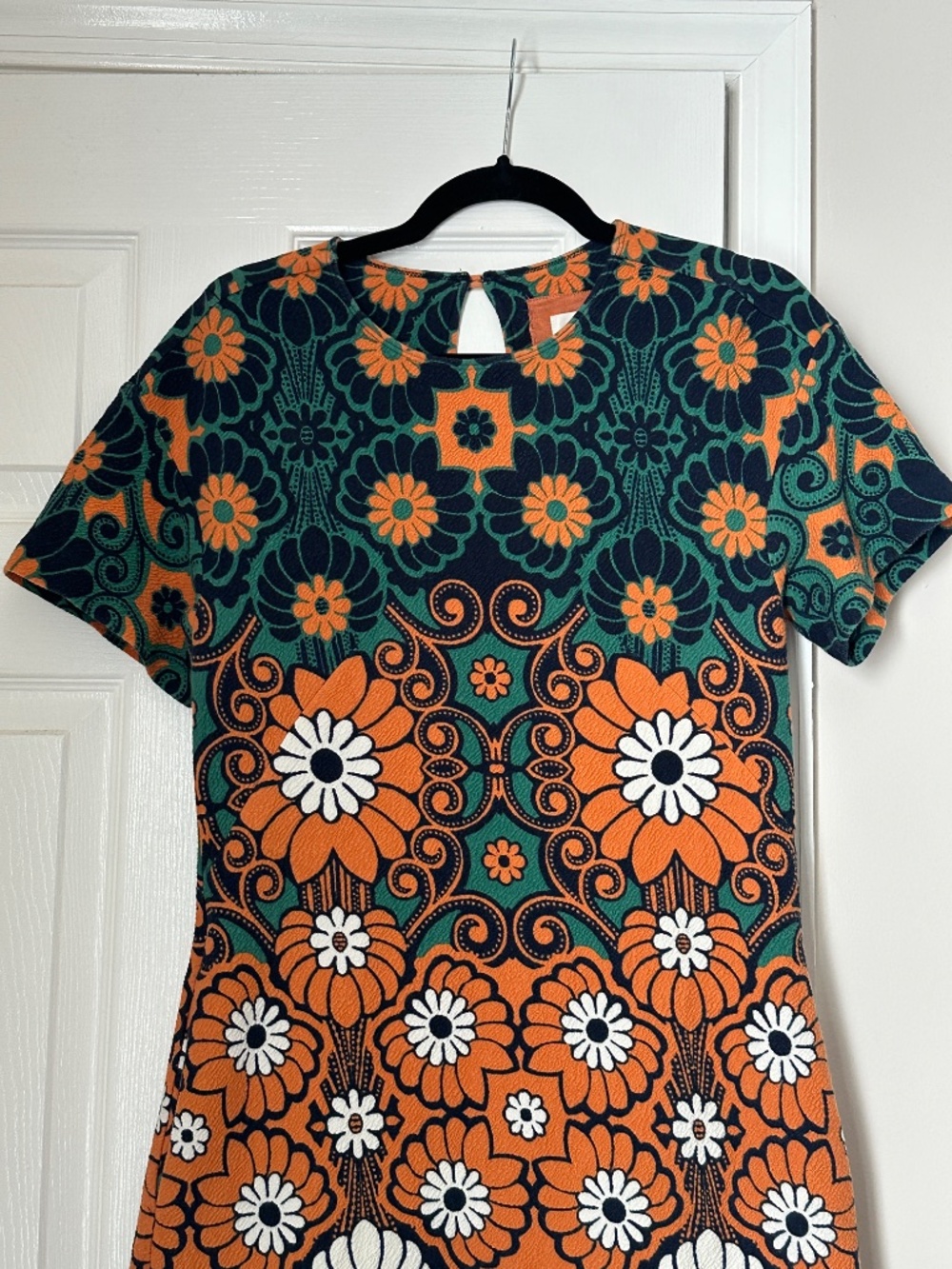 Maeve Anthropologie Floral Shift Mini Dress Mod Retro Size Small Cotton Cozy - Picture 4 of 9